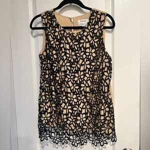 Black Floral Lace Sleeveless Top